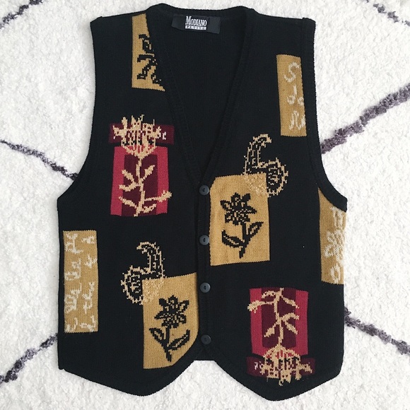 Vintage Sweaters - 🌷 Vintage Cottagecore Knit Sweater Vest